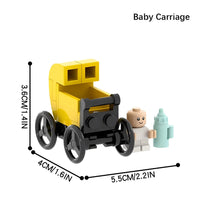 City Baby Stroller Furniture Baby Carriage for Lego Building Blocks Sets DIY