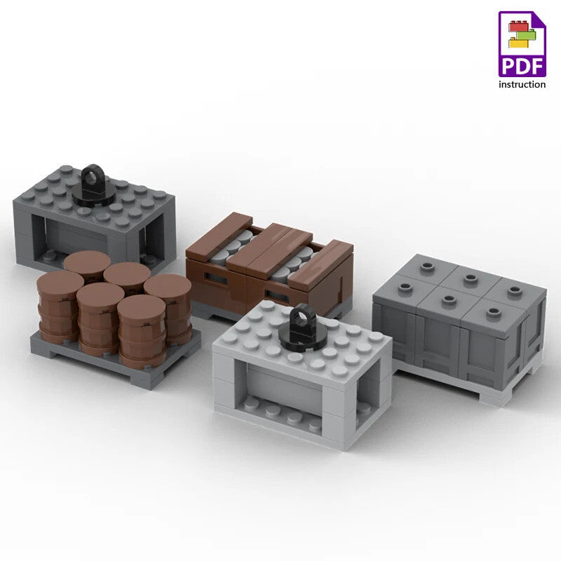 MOC Fuel Gas Tank Wine Barrels Forklift For LEGO Building Blocks Set