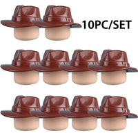 MOC Medieval Viking Helmet Cowboy Hat Elf Hair for LEGO Building Block Set