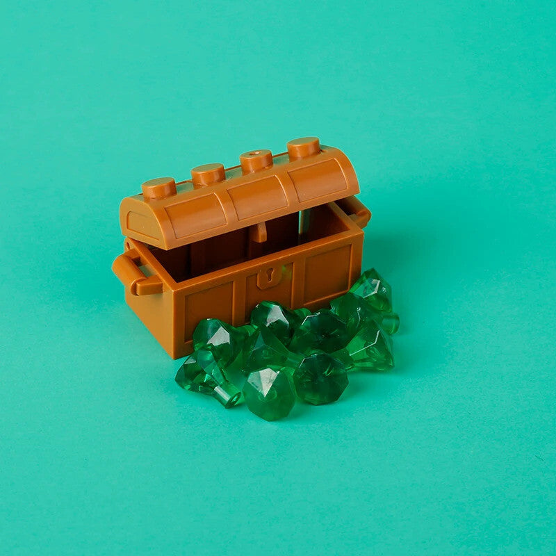 Treasure Pirate Map MOC Jewels Gold Ore Silver For Lego Building Block Brick Set