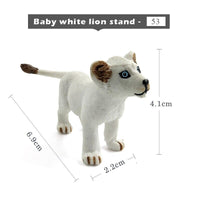1pc Simulation mini Lion Tiger Lynx Animal Miniature Art Toy Figure Doll