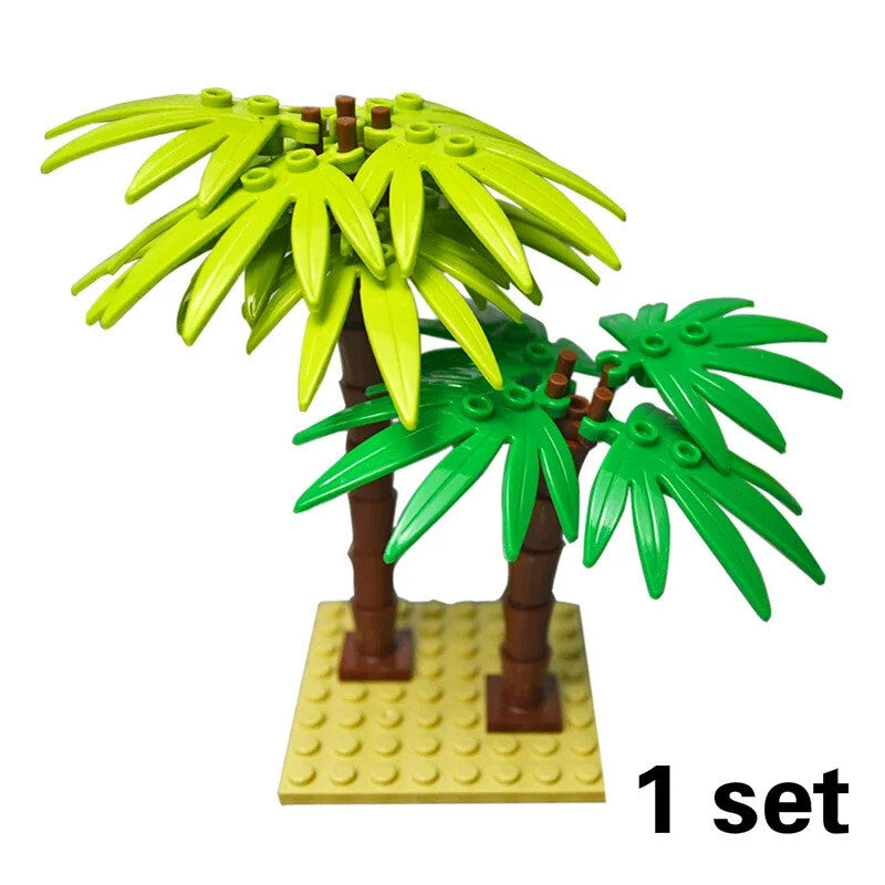City Tree Green Bush Garden MOC Flower Grass for Lego Building Blocks Sets DIY