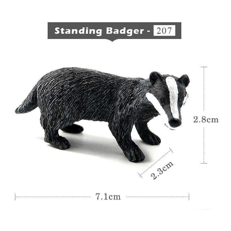 1pc Badger Wolverine Anteater Beaver Animal Miniature Art Toy Figure Doll DIY