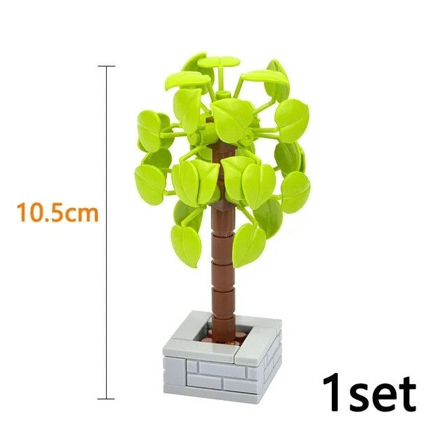 City Tree Green Bush Garden MOC Flower Grass for Lego Building Blocks Sets DIY
