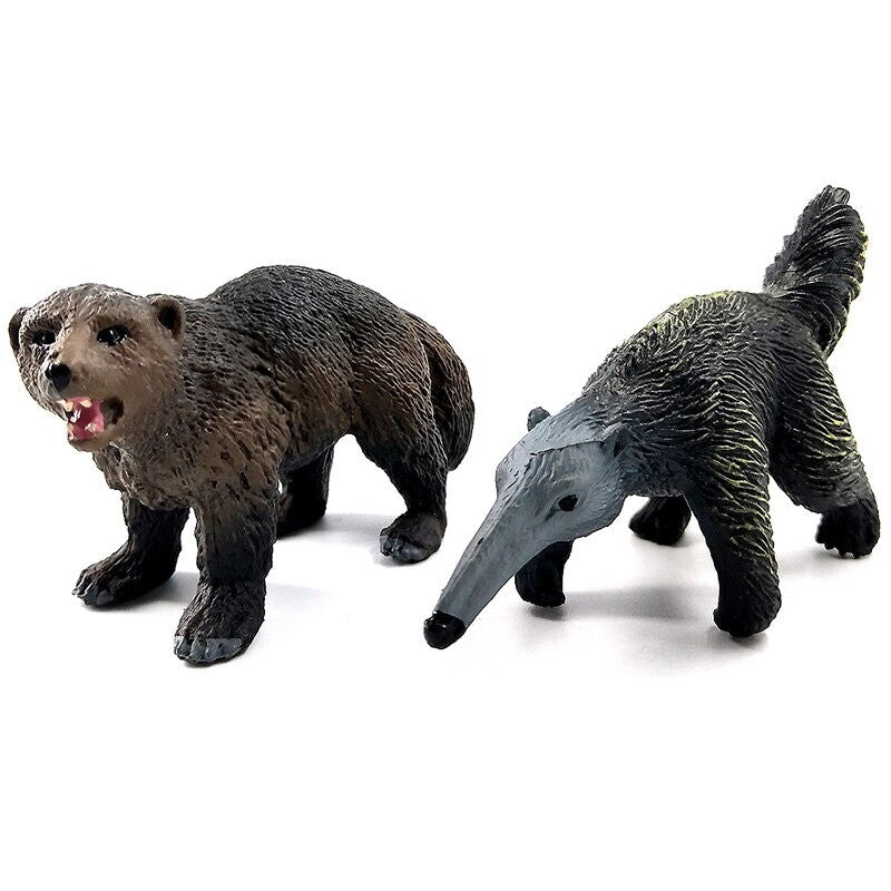 1pc Badger Wolverine Anteater Beaver Animal Miniature Art Toy Figure Doll DIY