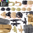 Military MOC SWAT Gun Weapon Box Container Headset Building Blocks Brick Toy DIY