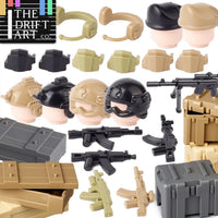 Military MOC SWAT Gun Weapon Box Container Headset Building Blocks Brick Toy DIY