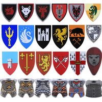 Medieval Military Knights Wolf Shield Armor For LEGO Building Blocks Brick Toy