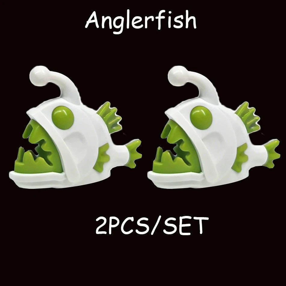 MOC Animal Anglerfish Dragon Midnight Zone Fish for LEGO Sets Building Block Set