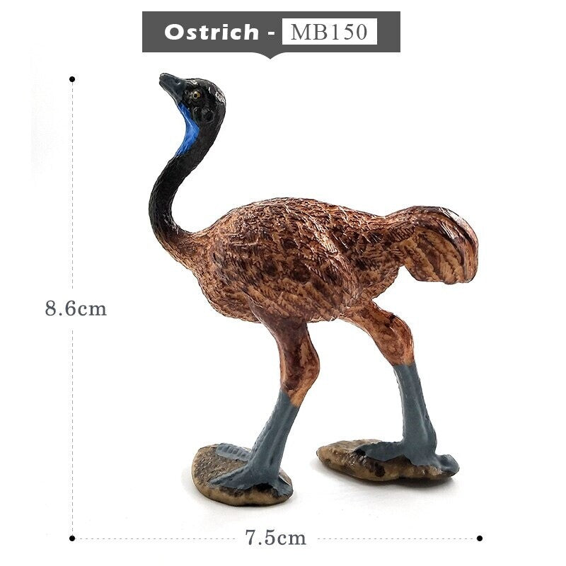1pc Ostrich Meerkat Okapi Swan Crocodile Animal Miniature Art Toy Figure Doll