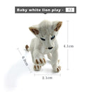 1pc Simulation mini Lion Tiger Lynx Animal Miniature Art Toy Figure Doll