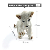 1pc Simulation mini Lion Tiger Lynx Animal Miniature Art Toy Figure Doll