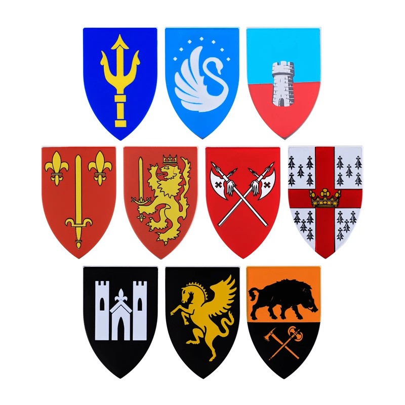 Medieval Military Knights Wolf Shield Armor For LEGO Building Blocks Brick Toy