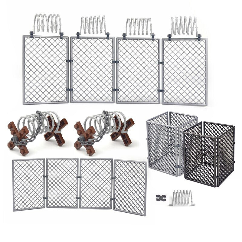 Military Base Barbed wire Fence Army Isolation Figures Building Blocks Toy DIY