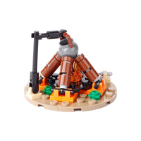 MOC Notice Board Bonfire Stove Medieval Town Street For LEGO Building Blocks Set