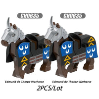 City Animals Medeival Military Knights Horse Warhorse Eagle for LEGO Building Blocks Sets
