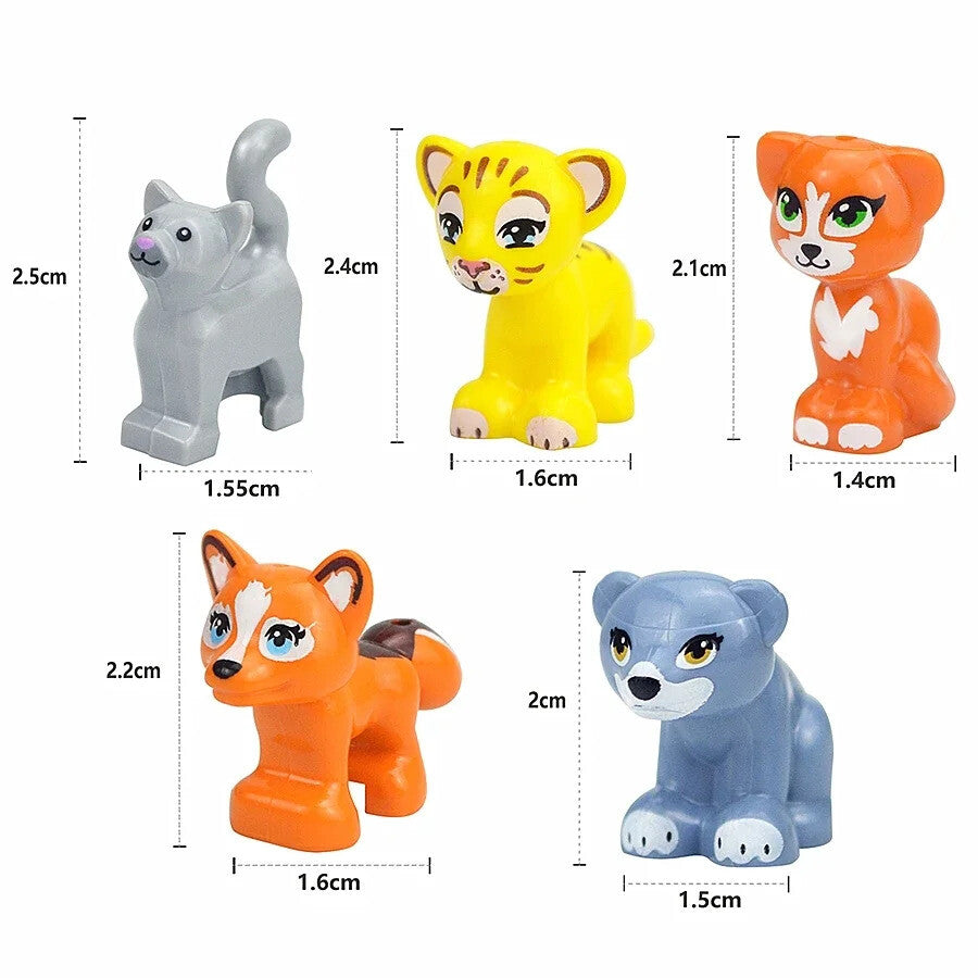 City Animals Cute Dog Sheep Chicken goat pig Cow for LEGO Building Blocks Sets