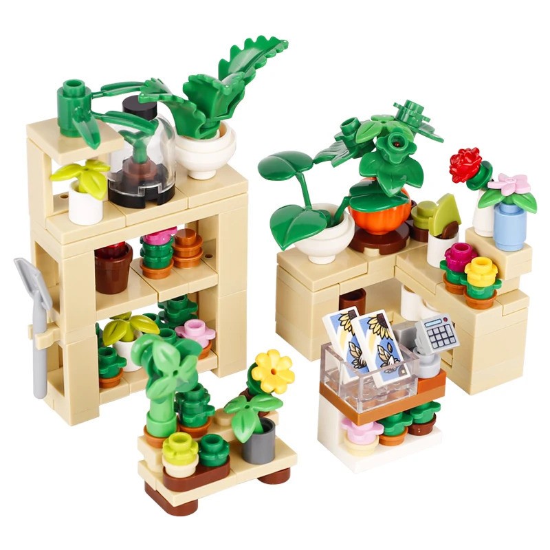 MOC City Food Stall Call Box Street Trolley for Lego Sets Building Blocks Set