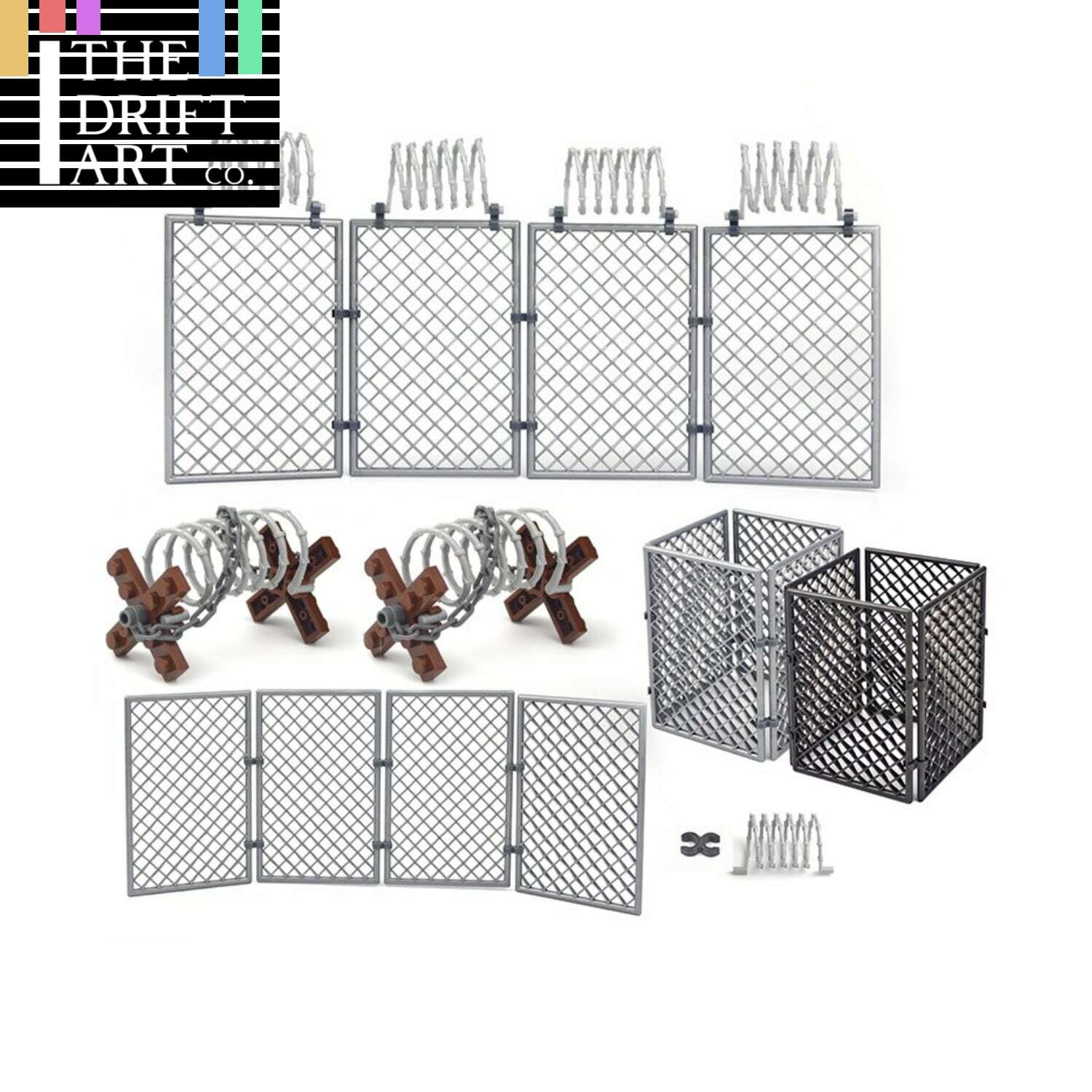 Military Base Barbed wire Fence Army Isolation Figures Building Blocks Toy DIY