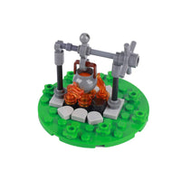 MOC Notice Board Bonfire Stove Medieval Town Street For LEGO Building Blocks Set