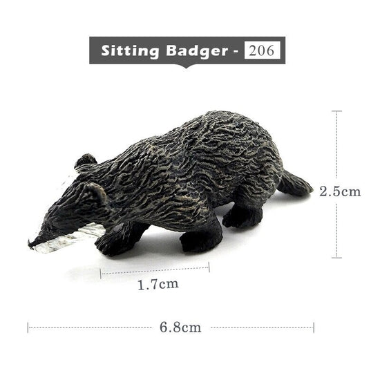 1pc Badger Wolverine Anteater Beaver Animal Miniature Art Toy Figure Doll DIY