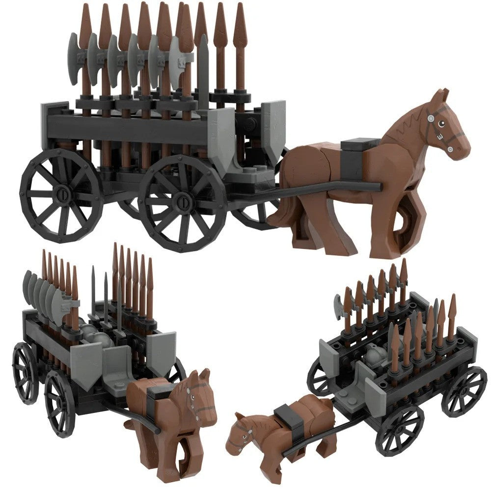 City Animals Ancient Egyptian Carriage Horse Wagon for LEGO Building Blocks Sets
