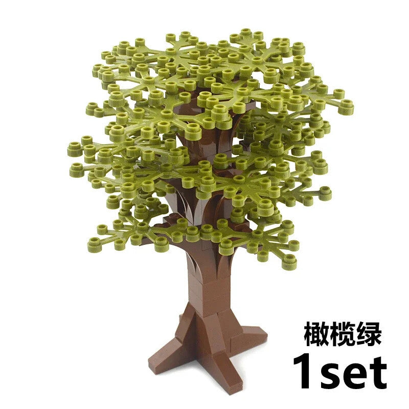 City Tree Green Bush Garden MOC Flower Grass for Lego Building Blocks Sets DIY