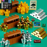 Treasure Pirate Map MOC Jewels Gold Ore Silver For Lego Building Block Brick Set