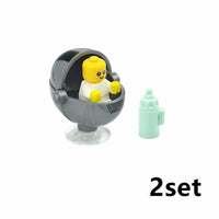 City Baby Stroller Furniture Baby Carriage for Lego Building Blocks Sets DIY