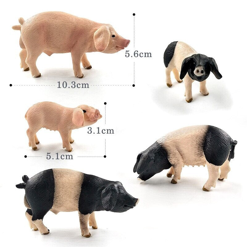 1pc Pig Cat Dog Rabbit Goat Sheep Duck Animal Miniature Art Toy Figure Doll