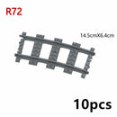 Train Rail Curve Fork Tracks R56 R72 R88  for Lego Kit Train Building Blocks Set