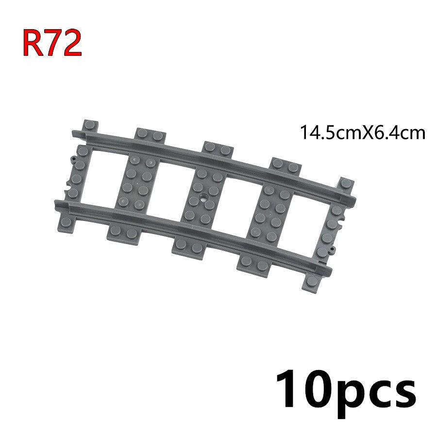 Train Rail Curve Fork Tracks R56 R72 R88  for Lego Kit Train Building Blocks Set