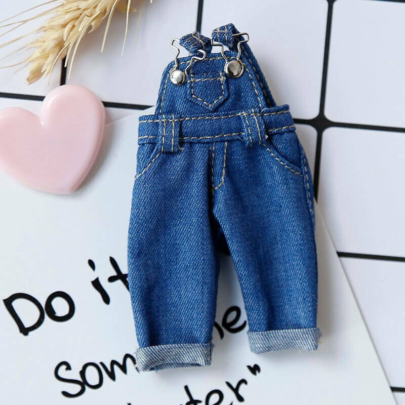 Clothes -  Overalls Strap Denim Trousers For 1:12 BJD doll OB Obitsu 11 Ymy Toy