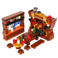 MOC Notice Board Bonfire Stove Medieval Town Street For LEGO Building Blocks Set