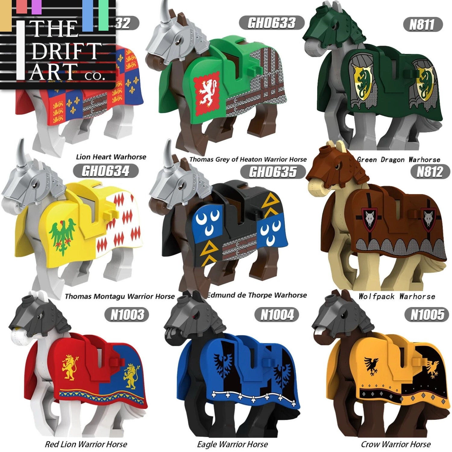 City Animals Medeival Military Knights Horse Warhorse Eagle for LEGO Building Blocks Sets