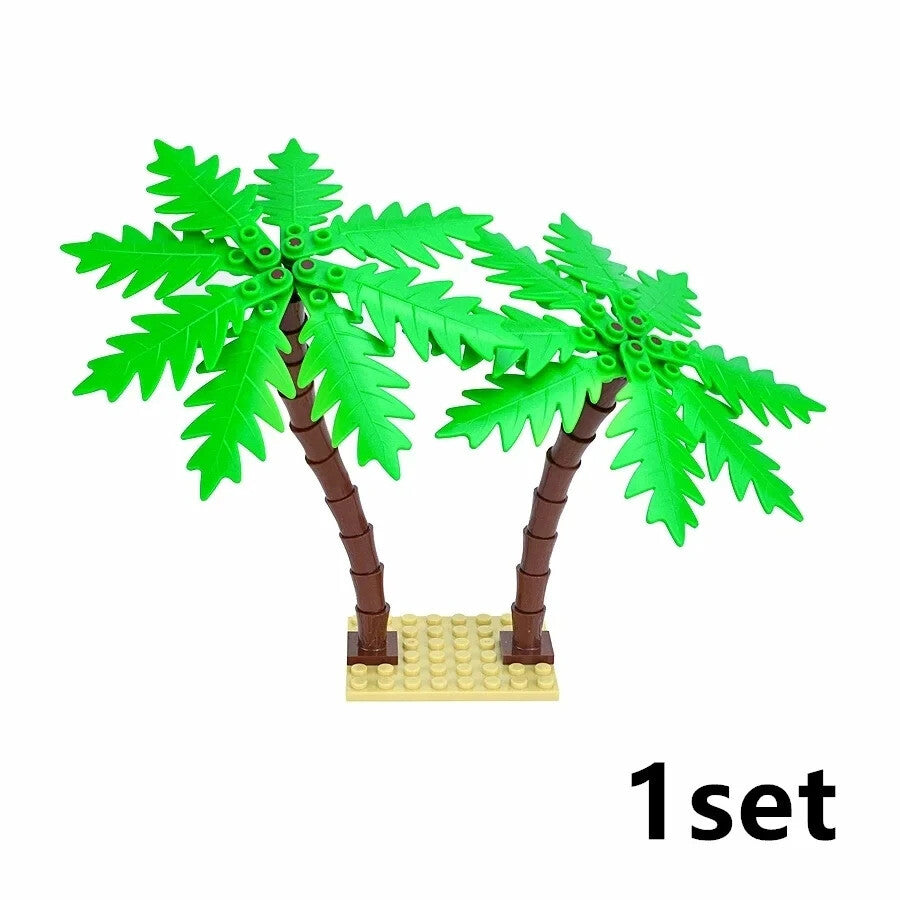 City Tree Green Bush Garden MOC Flower Grass for Lego Building Blocks Sets DIY