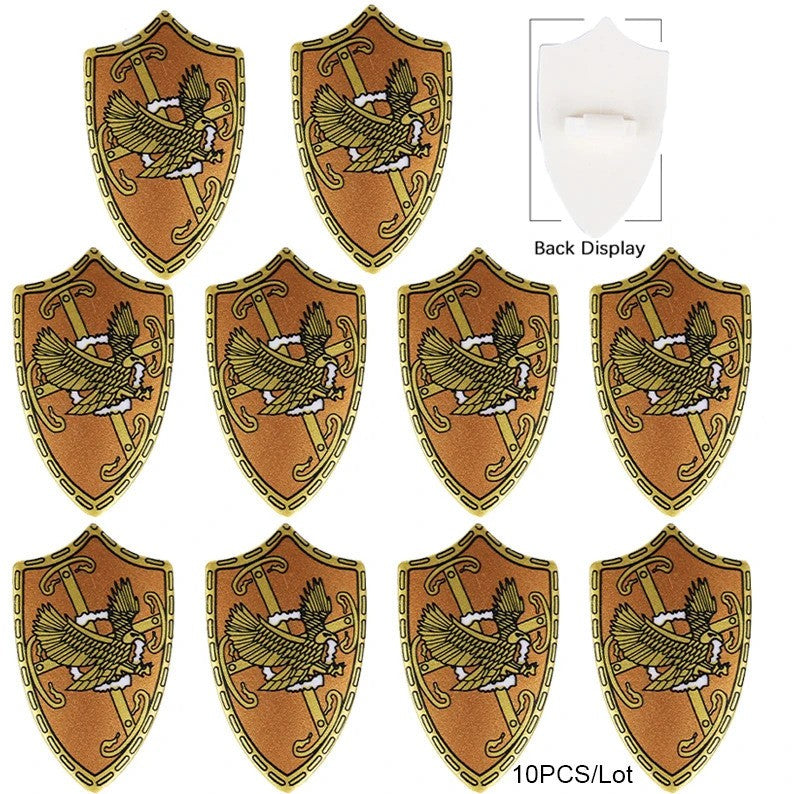 Medieval Military Knights Shields Middle Age For LEGO Building Blocks Brick Toy