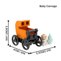 City Baby Stroller Furniture Baby Carriage for Lego Building Blocks Sets DIY
