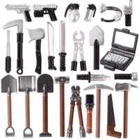 Military SWAT Weapon Shovel Arms Farm Tools Soldier Army Building Blocks Toy DIY