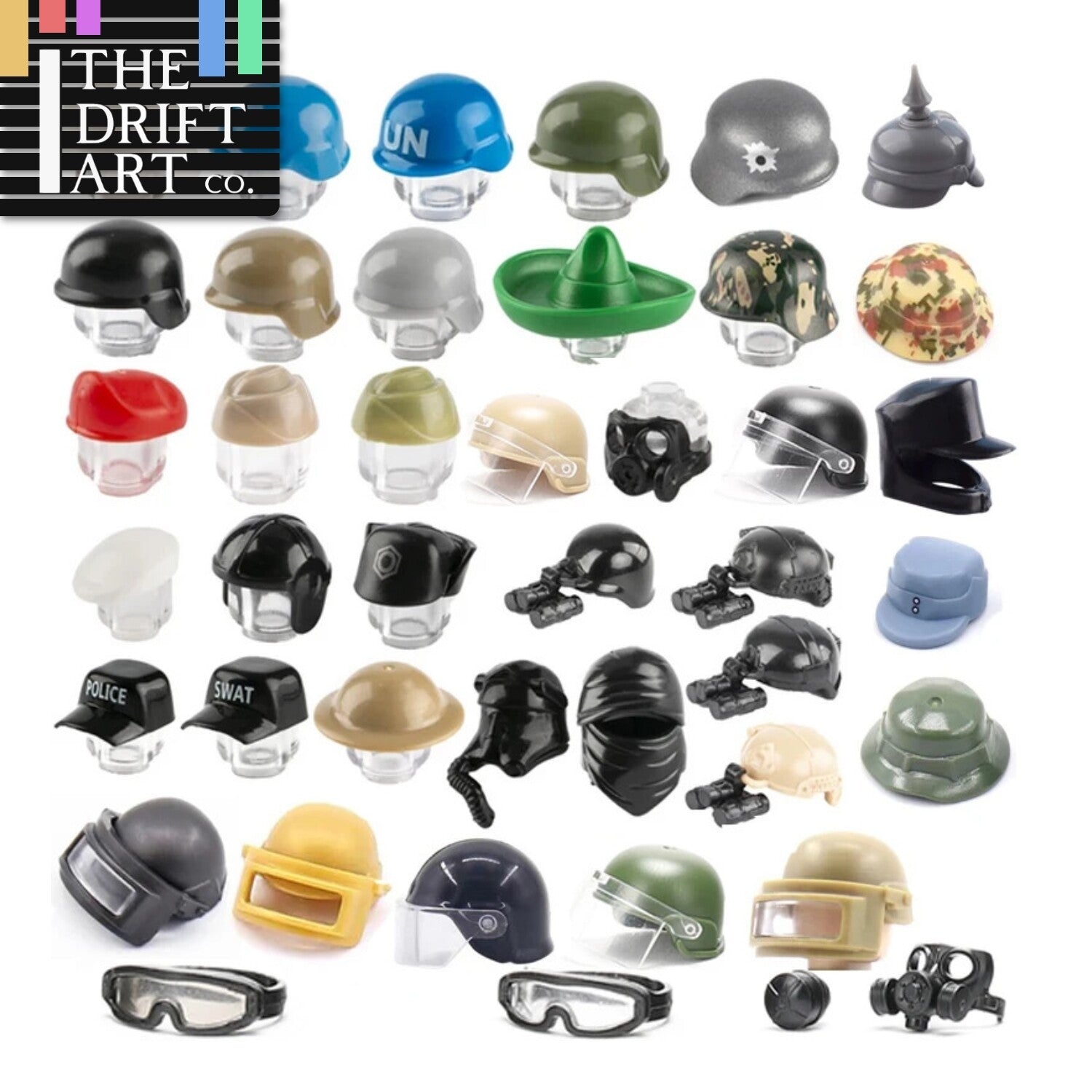10pcs Military Soldier Trooper Helmet Hat Mask For LEGO Building Block Brick Toy