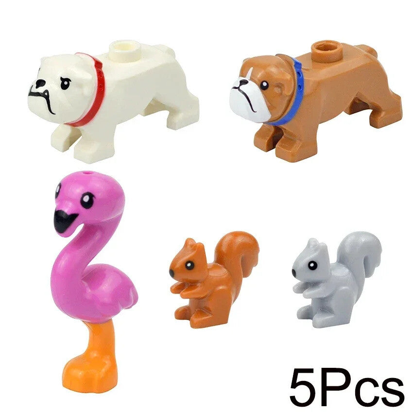 City Animals Cute Dog Sheep Chicken goat pig Cow for LEGO Building Blocks Sets