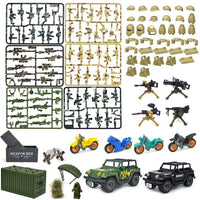 Military Weapon Gun Rifle Pistol Mortar SUV Motorcycle Building Blocks Toy DIY
