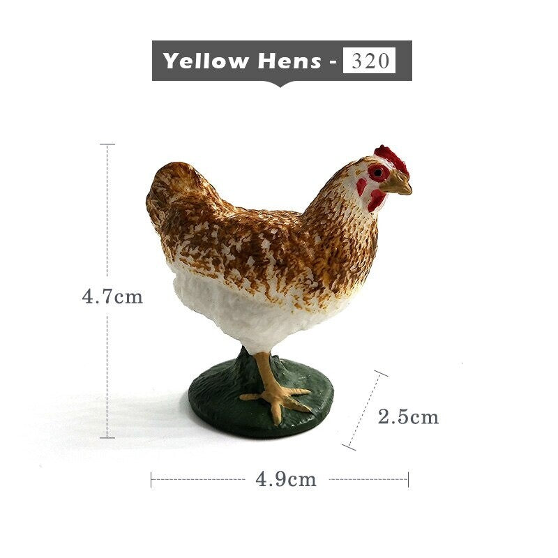 1pc Simulation Chicken Duck Goose Figurine Animal Miniature Art Toy Figure Doll