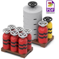 MOC Fuel Gas Tank Wine Barrels Forklift For LEGO Building Blocks Set