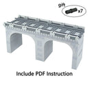 City Train Track Viaduct Railway MOC for Lego Kit Building Blocks Brick Sets DIY