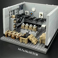 294pcs WW2 Military Weapon Warehouse Training Model Base Building Blocks Toy DIY