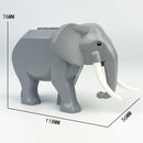 1pc MOC Elephant City Short Long Tusk Animals for LEGO Building Blocks Sets DIY