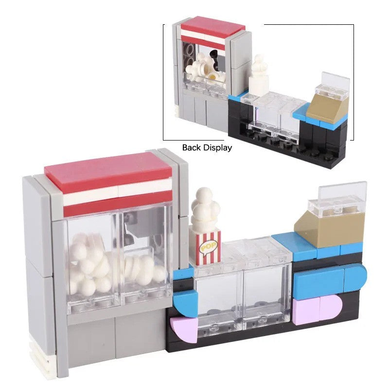 MOC City Food Stall Call Box Street Trolley for Lego Sets Building Blocks Set