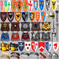 Medieval Military Army Soldier Shield Helmet For LEGO Building Blocks Brick Toy