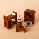 MOC Notice Board Bonfire Stove Medieval Town Street For LEGO Building Blocks Set